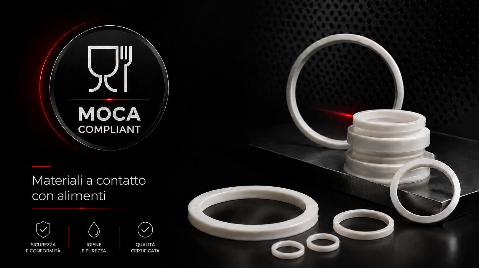 Guarnizioni tecniche conformi MOCA per applicazioni alimentari