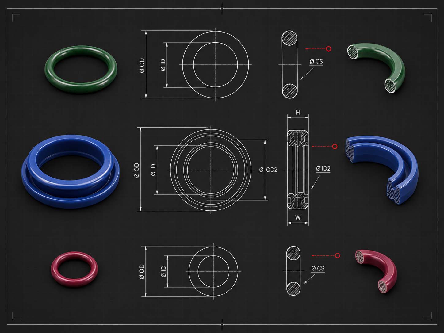 Schema tecnico Articoli tecnici in gomma e silicone