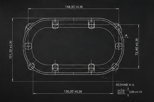 Schema tecnico Cornici HNBR