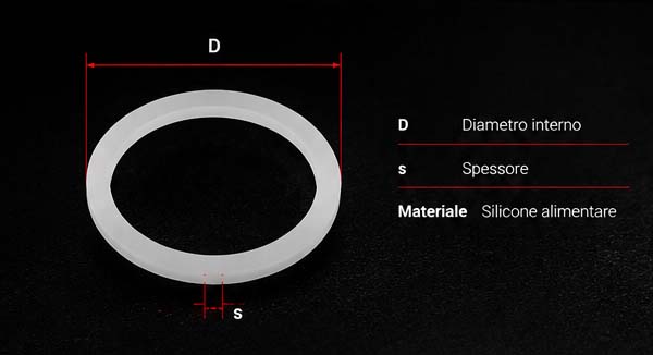 Schema tecnico Guarnizioni filtri Moka